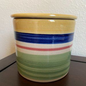 Yesteryears Pottery Marshall Texas Crock And Lid Dip Chiller Crock